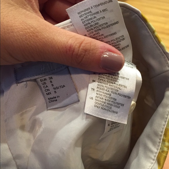 H&M 8 Floral Contour Pencil Skirt Gold Zip EUC - Picture 7 of 8